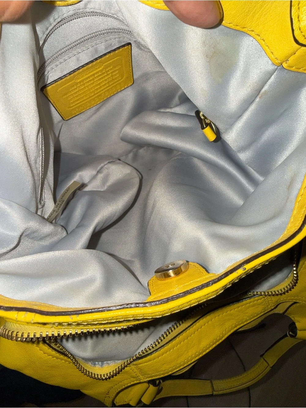 Coach Bright Yellow Ashley Leather Hobo